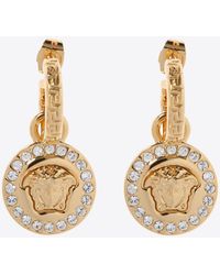 Versace - Crystal La Medusa Greca Earrings - Lyst
