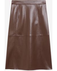 Max Mara - Plata Faux Leather Midi Skirt - Lyst