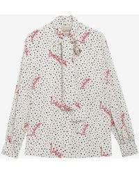 Valentino - Polka Dots Print Silk Shirt - Lyst