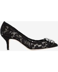 Dolce & Gabbana - Bellucci 60 Crystal Embellished Lace Pumps - Lyst