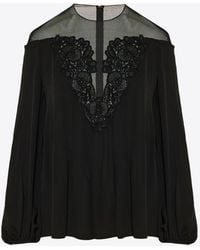 Chloé - Lace Paneled Blouse - Lyst