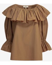 Chloé - Ruffled Poplin Blouse - Lyst