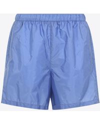 Prada - Triangle Logo Swim Shorts - Lyst