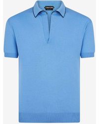 Tom Ford - Silk-Blend Knitted Polo T-Shirt - Lyst