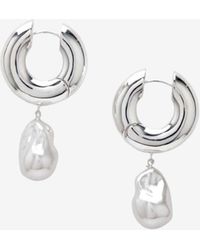 Eliou - Perla Pearl Hoop Earrings - Lyst