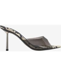 Le Silla - Bella 80 Python-Print Mule Sandals - Lyst