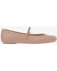 Gianvito Rossi - Carla Leather Ballet Flats - Lyst