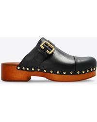 Chloé - Jeannette 40 Leather Clog Mules - Lyst