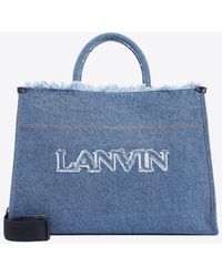 Lanvin - Logo Denim Tote Bag - Lyst