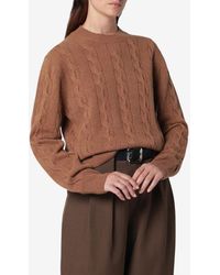 Ami Paris - Cable Knit Merino Wool Sweater - Lyst