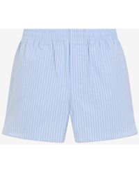 Ami Paris - Striped Elastic-Waist Shorts - Lyst