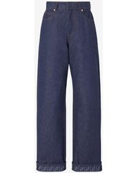 Fendi - High-Rise Straight-Leg Jeans - Lyst