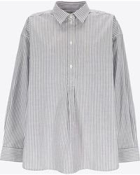 Totême - Striped Half-Placket Shirt - Lyst