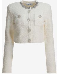 Self-Portrait - Embellished Wool-Blend Cardigan - Lyst