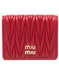 Miu Miu - Matelassé Bi-fold Leather Wallet - Lyst