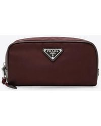 Prada - Speedrock Nylon And Leather Pouch Bag - Lyst
