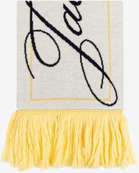 Jacquemus - Logo Print Fringe Wool Scarf - Lyst