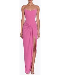 Alex Perry - Strapless Corset Asymmetrical Maxi Dress - Lyst