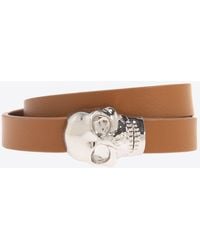 McQueen - Skull Double Wrap Leather Bracelet - Lyst