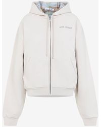 Acne Studios - Zip-Up Hooded Logo Sweatshirt - Lyst