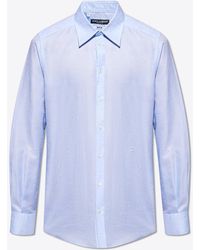 Dolce & Gabbana - Logo Embroidered Button-Up Shirt - Lyst