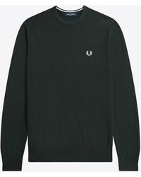 Fred Perry - Logo Embroidered Crewneck Sweater - Lyst