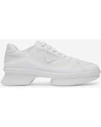 Prada - Nylon And Mesh Low-Top Sneakers - Lyst