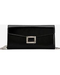 Roger Vivier - Belle Vivier Patent Leather Chain Clutch - Lyst