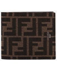 Fendi - Ff Jacquard Leather Wallet - Lyst