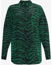 Victoria Beckham - Animal Print Pj Silk Shirt - Lyst