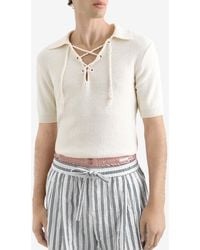 Dolce & Gabbana - Serafino Knit Polo T-Shirt With Drawstring - Lyst