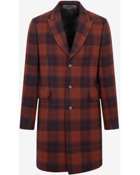 Paul Smith - Checked Wool Overcoat - Lyst