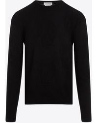 McQueen - Skull Motif Cotton Sweater - Lyst