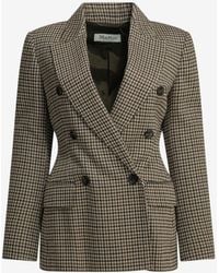 Max Mara - Eccelso Houndstooth Double-Breasted Blazer - Lyst