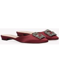 manolo blahnik hangisi satin mule flat