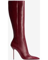 Paris Texas - Lidia 105 Python Print Leather Knee-High Boots - Lyst