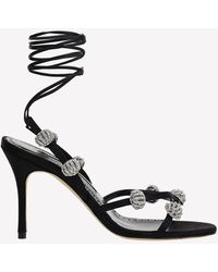 Manolo Blahnik - Elsaka 90 Crystal Embellished Sandals - Lyst