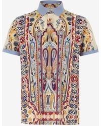Etro - Paisley Print Polo T-Shirt - Lyst