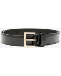 Prada - Logo Plaque Patent Leather Belt - Lyst