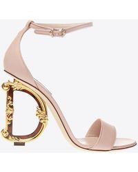 Dolce & Gabbana - Keira 105 Nappa Leather Sandals With Dg Baroque Heel - Lyst