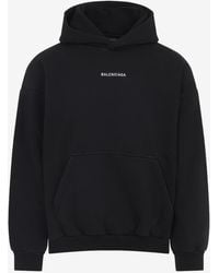 Balenciaga - Logo Embroidered Hooded Sweatshirt - Lyst
