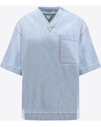 Bottega Veneta - Short-Sleeved Denim T-Shirt - Lyst
