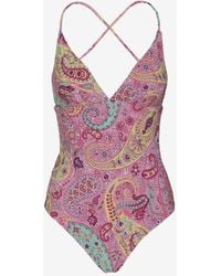 Etro - Floral Paisley One-Piece Swimsuit - Lyst