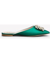 Roger Vivier - Bouquet Strass Pearl Buckle Flat Mules - Lyst