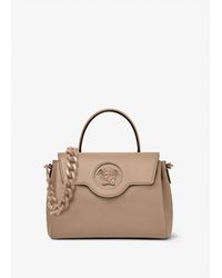 Versace Medium La Medusa Leather Top Handle Bag Onesize - Natural