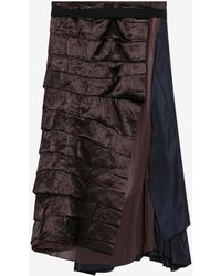 Prada - Asymmetric Patchwork Midi Skirt - Lyst