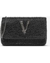 Versace - Mini Virtus Rhinestone-Embellished Clutch Bag - Lyst