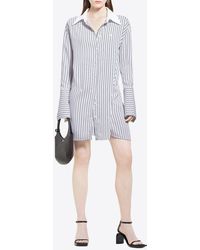 Courreges - Twist Striped Mini Shirt Dress - Lyst