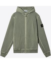 Stone Island - Logo Patch Zip-Up Vintage Hoodie - Lyst