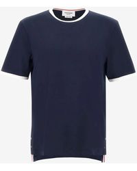 Thom Browne - Name Tag Patch Ringer T-Shirt - Lyst